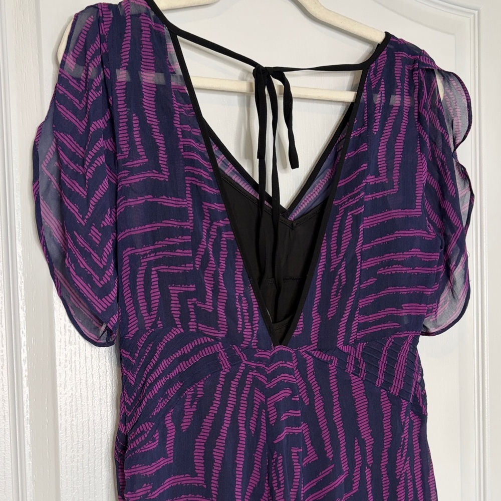 NWT Forever 21 Purple and Blue Zebra High Low Dress Medium with Slip - Picture 5 of 6